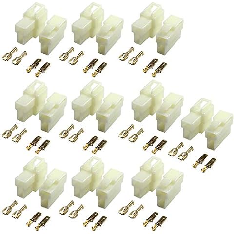 6.3mm 2 3 4 6 Pin Way Electrical Automotive Wire Connector Kits 3.6mm Male Female Socket Plug Terminal for Motorcycle (2 Pin Way 20 Set) Cover