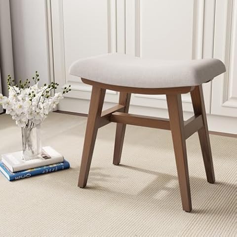 KASLANDI Solid Wood Vanity Stool Cover