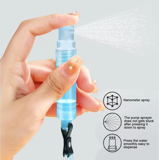 Mini Spray Bottle with Keychain 4pcs Mini Empty Refillable Perfume Plastic Spray Bottle 3ml3
