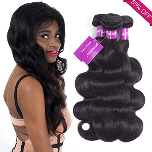 Brazilian Body Wave 3 Bundles Remy Human Hair Weave 8A Unprocessed Virgin Hair Bundle Deals Total 300g Natural Black Color (22 24 26)