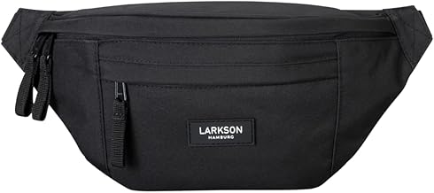 LARKSON Bauchtasche Damen & Herren Schwarz - Ole - Hüfttasche für Sport Outdoor Stadt - Gürteltasche Stylisch für Festival - Crossbody Bag mit Gurt - Wasserabweisend