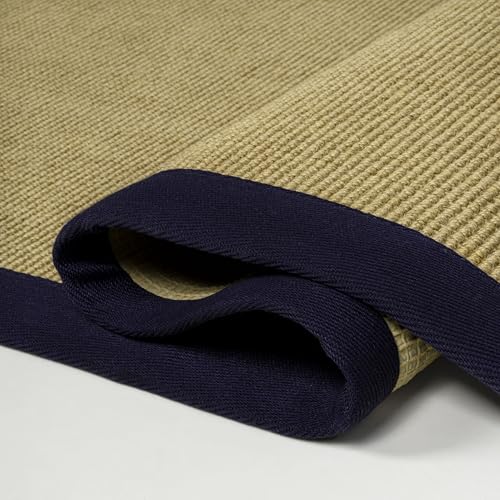 Tapete decorativo rectangular 3 x 5 pies Natural Navy miniatura 4
