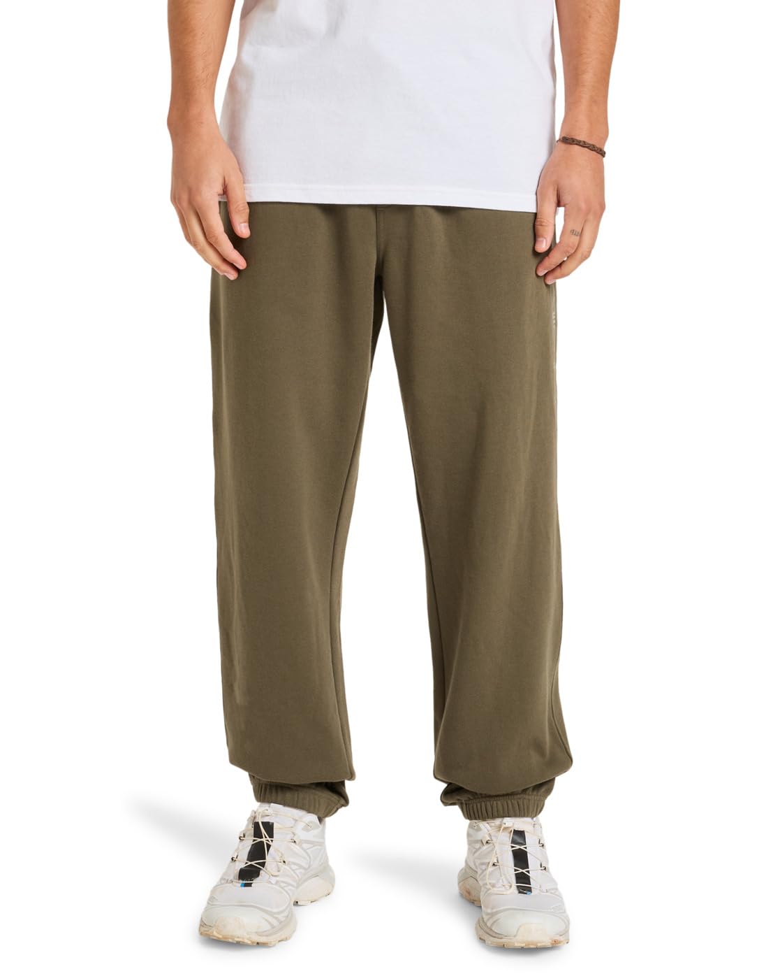 Quiksilver Elastic Waist Pants Graphic Jogger Men's Brown XS