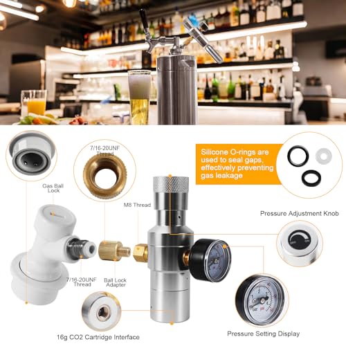 Regulador de CO2 de 0-60 PSI con doble retención para presión estable 3