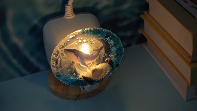 Image of Hortsun Plug in Seashell Night Light Ocean Sea Animal Decorative Night Light Plug in Beach Lamps Vintage Ocean Lamps for Adult for Home Bedroom Living Room Bathroom Wall(Whale)