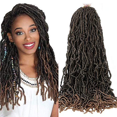 New Soft locs Crochet hair 24 inch 6 Packs Goddess Curly Wavy Crochet Braids 100% Premium Fiber Synthetic Hair African Hair Extensions (24 inch, M27)