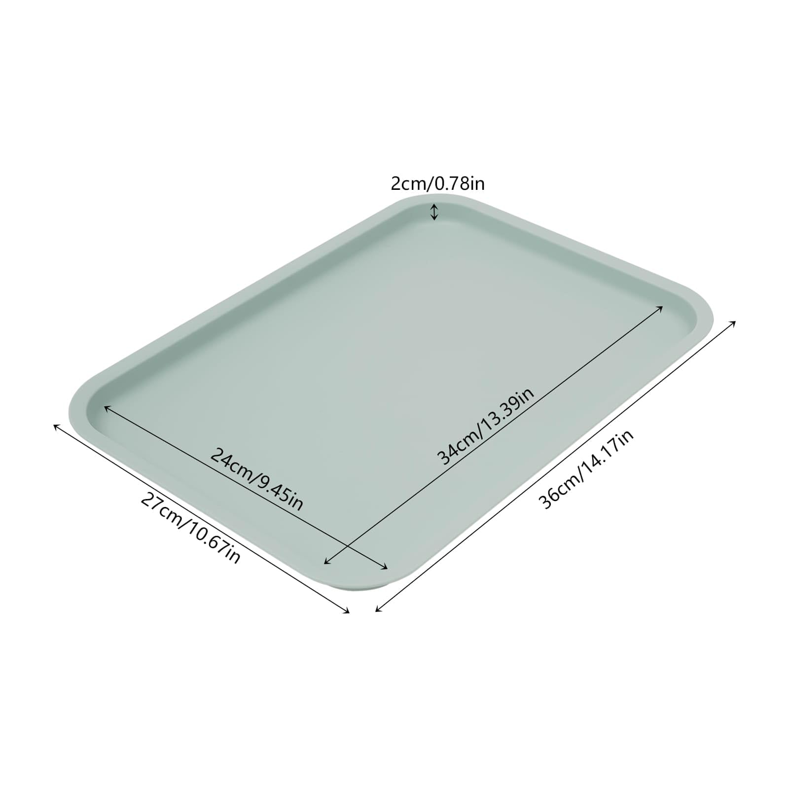 Lot de 24 Plateaux de Service en PP, Compatibles Lave-Vaisselle et Micro-Ondes, 36 x 27cm, pour Fast-Foods, Restaurants, Cafétérias (Bleu)