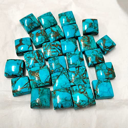 Natural Copper Turquoise At Wholesale Rate (Usd 0.5/Carat) Fine Quality Square Shape Loose Gemstone For Reselling Astrologers Jewellers Crystal Chakra Healing December.birthstone Astrological 10-S4 #TOP1