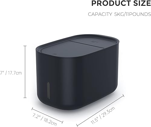 Miniatura 9 de Zuutii Contenedor de almacenamiento de arroz, contenedor de almacenamiento de alimentos secos, dispensador de alimentos para perros y gatos,