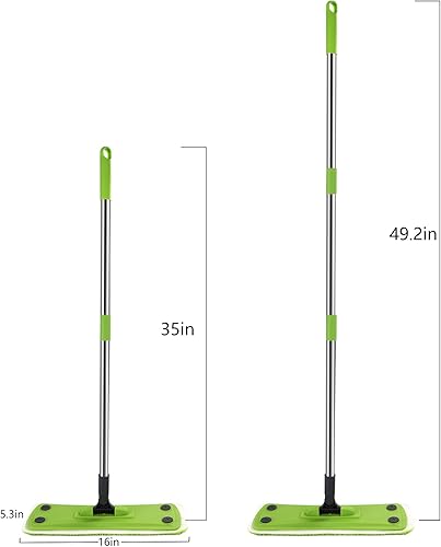 Miniatura 2 de Trapeador verde, trapeadores planos para limpieza de suelos con mango largo, pequeñas fregonas secas, herramienta de limpieza de pisos para el hogar