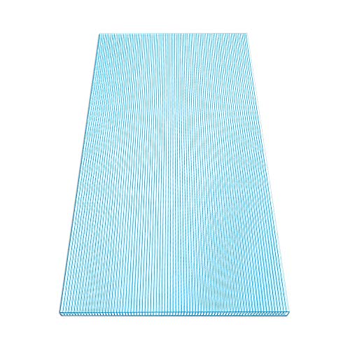 Aufun 14 x planchas alveolares de cámaras de policarbonato de 4 mm, 10,25 m², placas de invernadero, placas de repuesto para jardín, garajes, resistentes UV, azul transparente, 60,5 x 121 cm