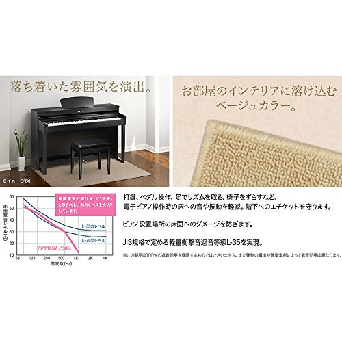 mk13　新品未使用　EMUL CPT100M 電子ピアノ用遮音マット Amazon | EMUL CPT100M 電子ピアノ用 防音 マット ベージュ