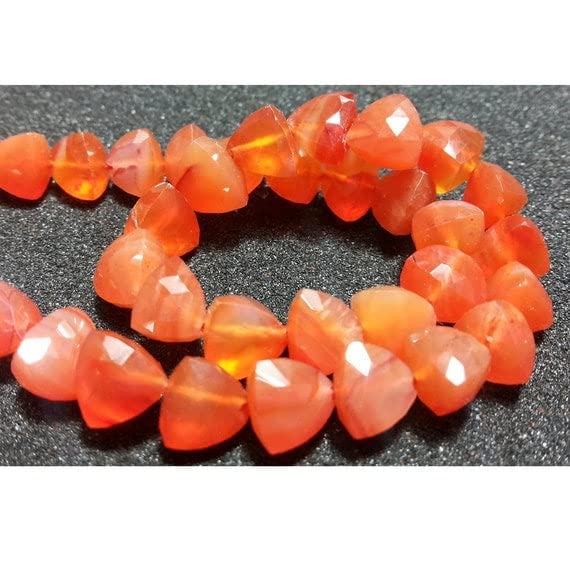 Perles de cornaline précieuses LKBEADS facettées en trillion 10mm pour bijoux haut de gamme