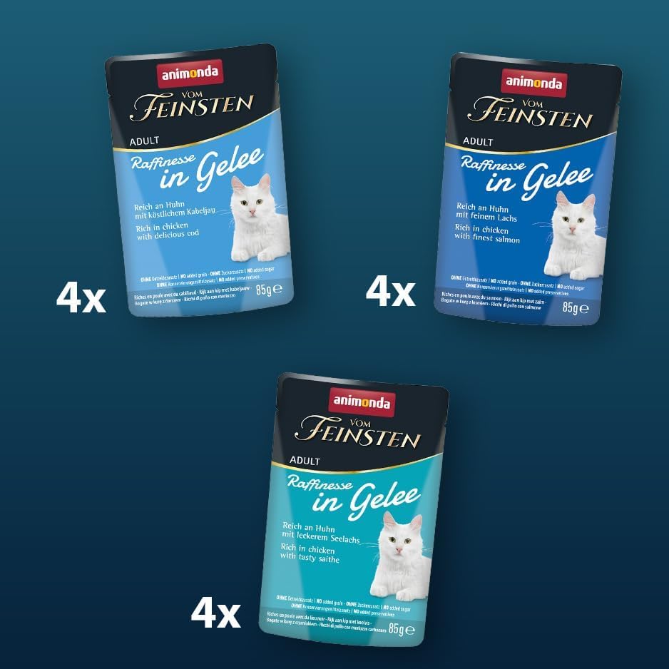 animonda Vom Feinsten Katzenfutter in Gelee Mix aus dem Wasser (12 x 85 g)
