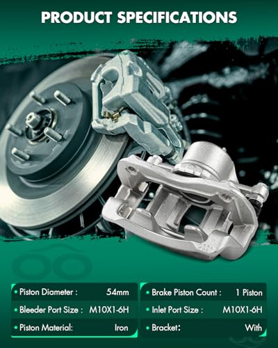 Image of SCITOO 19B6794 Front Left Disc Brake Caliper Assembly w /Bracket for Dodge for Attitude 2012-2014,for Hyundai for Accent 2012-2017,for Kia for Rio 2012-2017