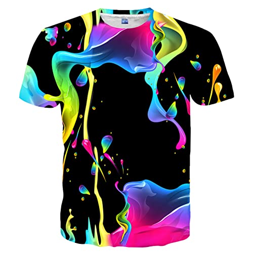 Linnhoy Men's Women's Shirts Unisex 3D Graphic Print Fashion T-Shirts for Adults Teens Novelty Casual Tee Tops Size S-XXL