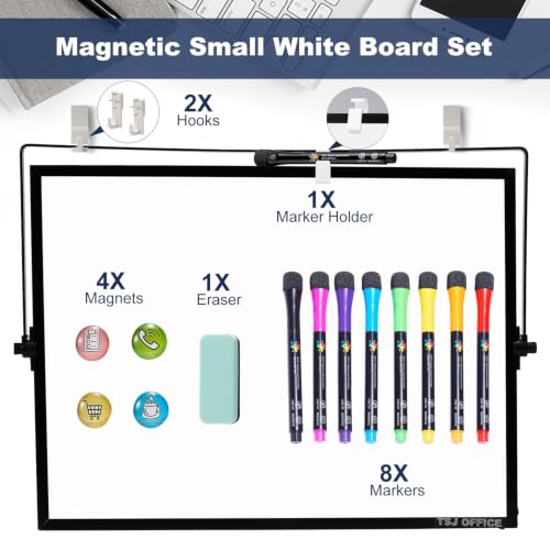 Image of TSJ OFFICE Small White Board - 18 X 14 Inches Black Framed Dry Erase Board