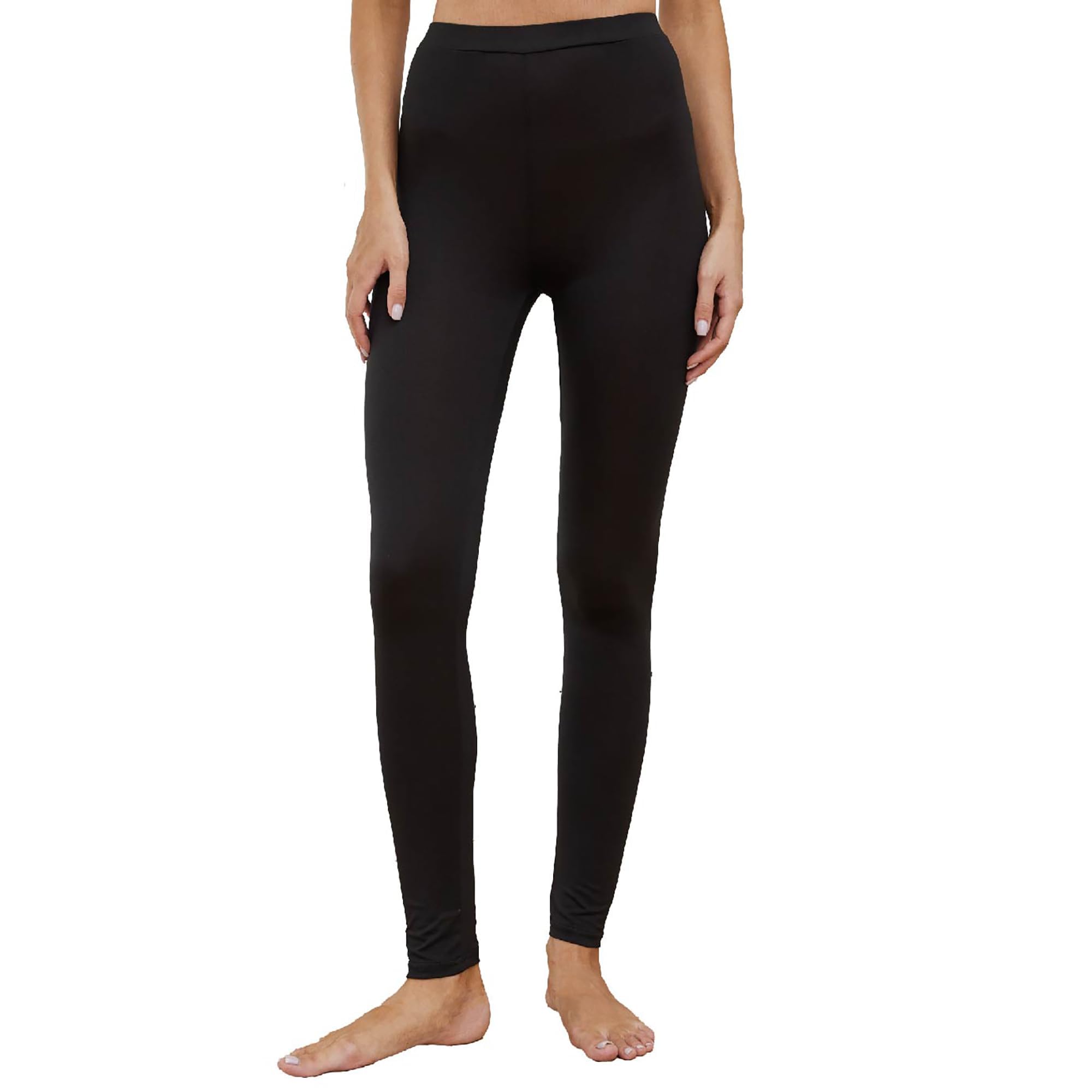 The Essentials Wardrobe Women's Long Jane- Black Tew Thermal - 20-22