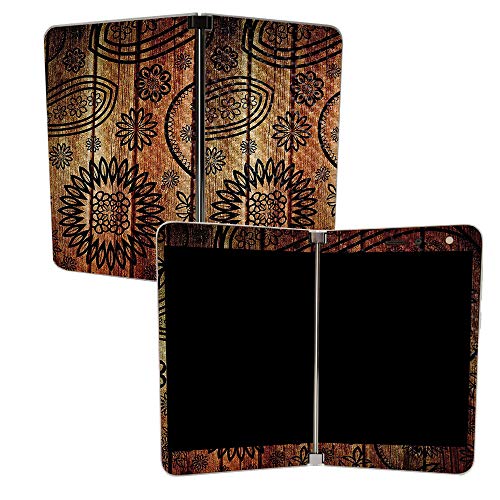 Image of MIGHTY SKINS MightySkins Carbon Fiber Skin for Microsoft Surface Duo - Wooden Floral | Protective, Durable Textured Carbon Fiber Finish | Easy to Apply | Made in The USA