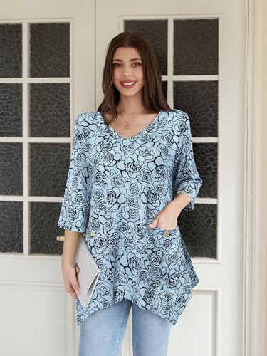 Image of Bulotus Womens Sweaters 2025 Winter Cowl Neck Long Asymmetrical Tunic Sweaters for Leggings Holiday Vacation Tops