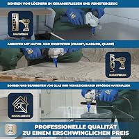 S&R Professional 2-tlg Diamantbohrer M14, Diamant Fliesenbohrer Set 10mm für Winkelschleifer, für Harte Keramik, Feinsteinzeug, Granit, Porzellan, Marmor, Fliesen Bohrer Set, Diamantbohrer 10mm – Ansicht 5