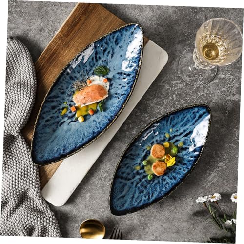Plato grande japonés de cerámica para sushi con esquinas redondeadas miniatura 7