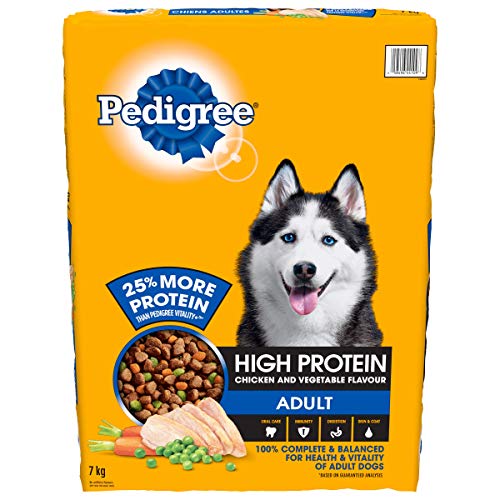PEDIGREE High Protein Adult Dry Dog Food – Chicken and Vegetable Flavour, 7kg Bag