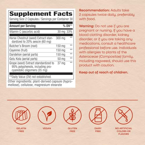 Nature's Way Leg Veins, Supports Healthy Leg Vein Strength*, Vegan, 60 ct - image 6