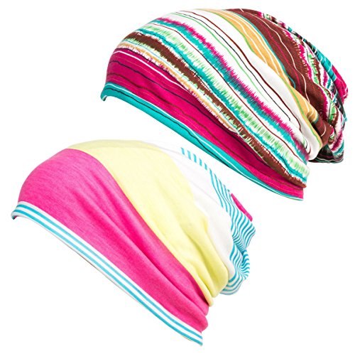 DancMolly Print Flower Cap Cancer Hats Beanie Stretch Casual Turbans for Women