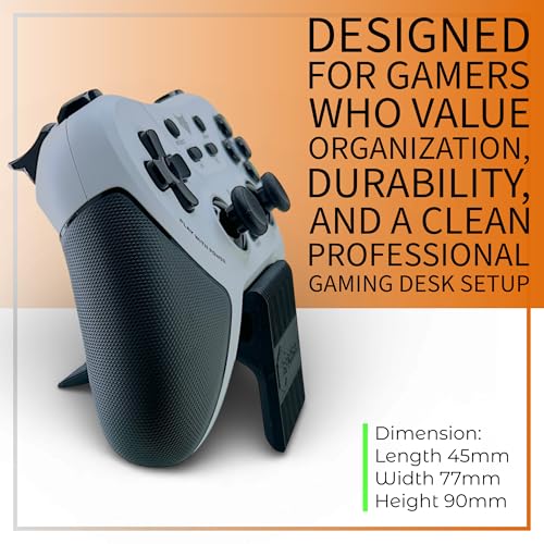 Image of Hexa Gaming Remote Control Holder Stand Universal Organizer for Gaming Room Desk Decor | Compatible with All Gaming Remotes | Superior-Grade ABS (Black, Pack Of 2)
