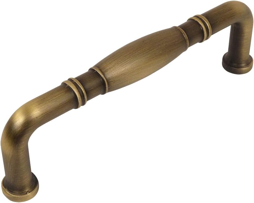 Cosmas 4313-96BAB Brushed Antique Brass Cabinet Hardware Handle Pull - 3-3/4" (96mm) Hole Centers