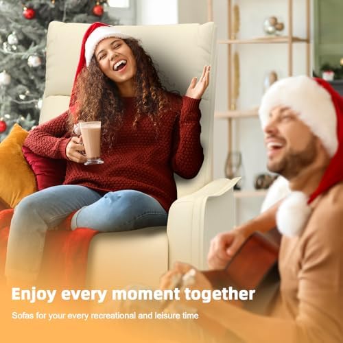 Bild 4 - Fernsehsessel Massagesessel mit Liegefunktion, Relaxsessel mit Wärme und Massage, 360°Drehbarer TV Sessel Wohnzimmer, Schaukelstuhl mit Gepolsterte Kopfstütze, 2 Seitentaschen