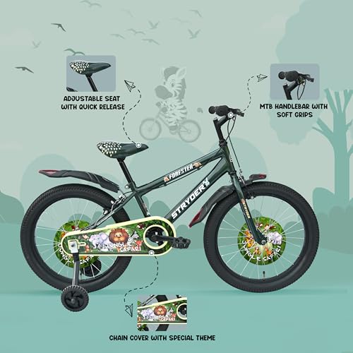 Image of Stryder Forester 20-Inch BMX Cycle for Kids | Sturdy Steel Frame | C Brakes | Rigid Suspension | Nylon Tyres | Suitable for Ages 7-13 Years |Cycle for Kids | Forest Green