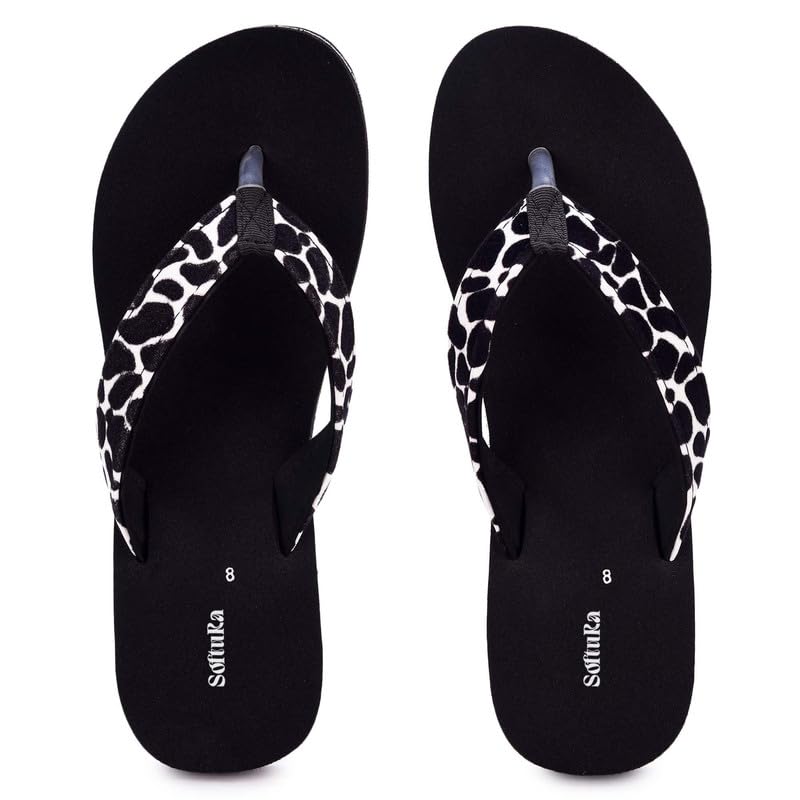 Doctor Stylish and Comfortable | Flipflop Slippers for Women |Orthopaedic Lightweight| soft slippers (Black)-image-8