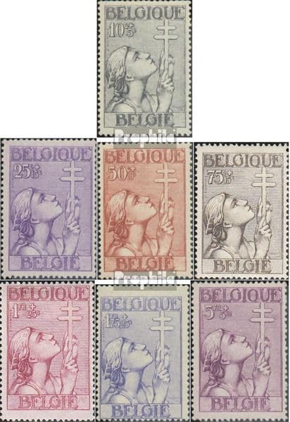 Prophila Collection Belgia 366-372 (kompletne wydanie), stemplowane 1933 gruźlica (znaczki pocztowe dla kolekcjonerów) zdrowie
