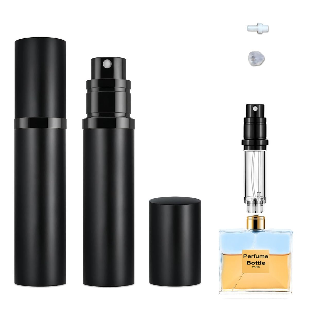 2PCS 5ml Perfume Atomizer Travel Refillable, Bottom-Filling Fragrances Perfumes Bottle, Pocket Atomiser for On the Go (Black)-image-42