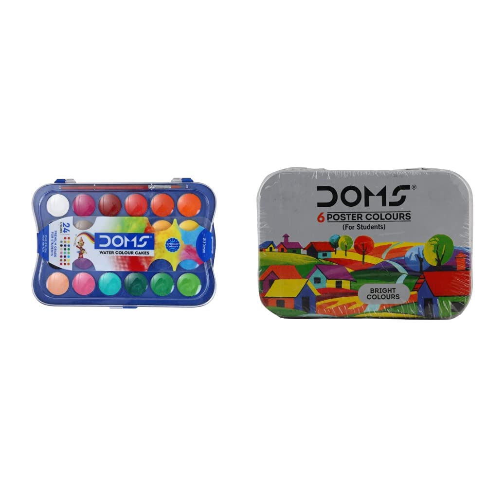 Doms 24 Shades 30mm Water Colour Cakes | Easy To Use Palette Lid | Organic Rich Colour Pigments | Free Brush Inside | Non-Toxic & Safe For Kids | Pack of 1 — Amazon image 7