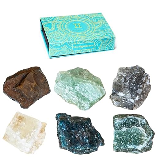 Juego de piedras curativas para el signo del zodiaco, 6 piedras preciosas por signo del zodiaco para la curación, la meditación y el equilibrio energético, elegante caja de regalo, calidad premium y | Ya disponible en tu tienda friki favorita! En mundofriki.es!
