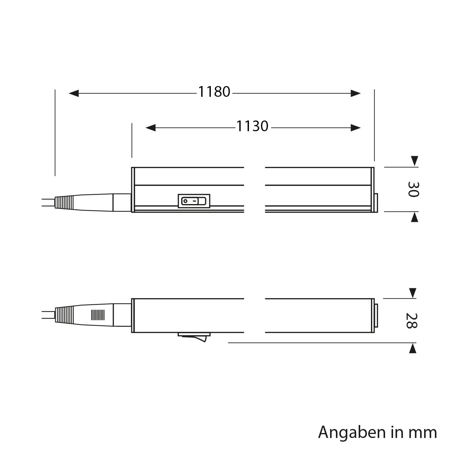 ledscom.de Zestaw 2 lamp podszafkowych LED Rigel, regulowana temperatura barwowa, 113 cm każda, 14,6 W, 1747 lm, ciepły biały/biały