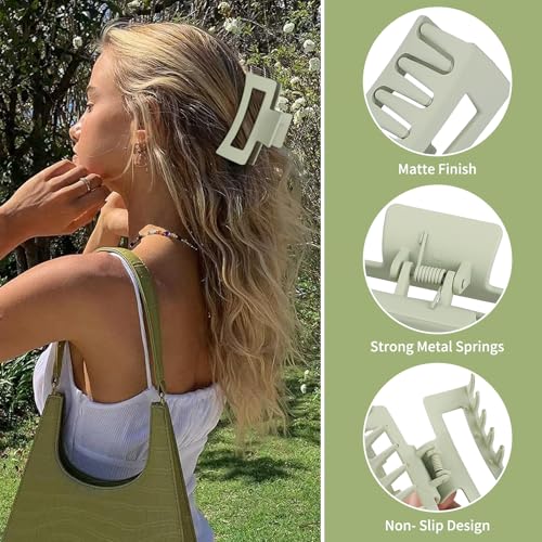 Square Hair Clips 3.5 Inch Medium Claw Clips 6 Pack  - image 3