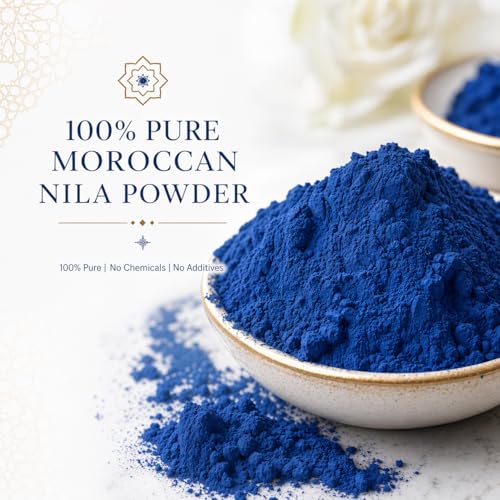 Image of Natural Nila Powder Moroccan Blue (50g) | 100% Natural Blue Powder for Skin Brightening, Tan Removal & Detox | Traditional Moroccan Hammam Beauty Treatment | Face & Body Care (50g)