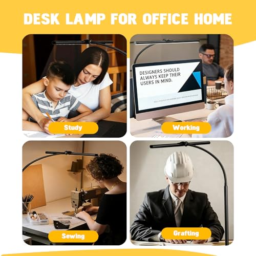 Image of ELEPHANTBOAT Table Lamp for Study Room Study, Table Lamp USB Desk Screen Light Study Lamp 5-Color Dimmable LED Reading Light with Inline Controls, USB LED Table Lamp with Flexible Gooseneck