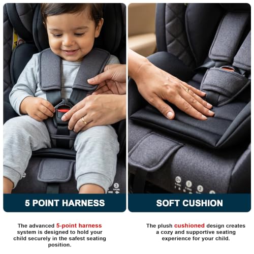 Image of Baybee Convertible Infant Car Seat for Baby 0 to 12 Years with 3 Position Recline, Headrest Height Adjustable | ECE R44 /04 Safety Certified | Travel Baby Car Seat for Toddlers Kids (Black)