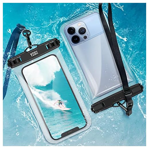 YOSH IPX8 Floatable Waterproof Phone Case, Floating Waterproof Phone Pouch Dry Bag with Lanyard for iPhone 12 11 pro max XS XR X 8, Samsung S20 ultra S10 plus, Huawei P30 pro-up to 7.5”[2 pack]