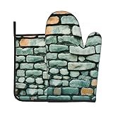 Taille parfaite : gant de cuisine taille : 27,9 x 17,8 cm, taille du manique : 20,3 x 20,3 cm. Il est adapté à la plupart des mains, ce qui les rend flexibles et empêche les gants de glisser. Lorsque vous sortez la plaque de cuisson du four, vous pouvez rester à l'écart des brûlures à haute température et profiter du bon moment de la cuisson. Les hommes et les femmes sont très appropriés. L'ensemble de gants de cuisine comprend un gant pour gaucher et un manique, tous deux avec des cordons latéraux pour une suspension et un rangement faciles après utilisation.