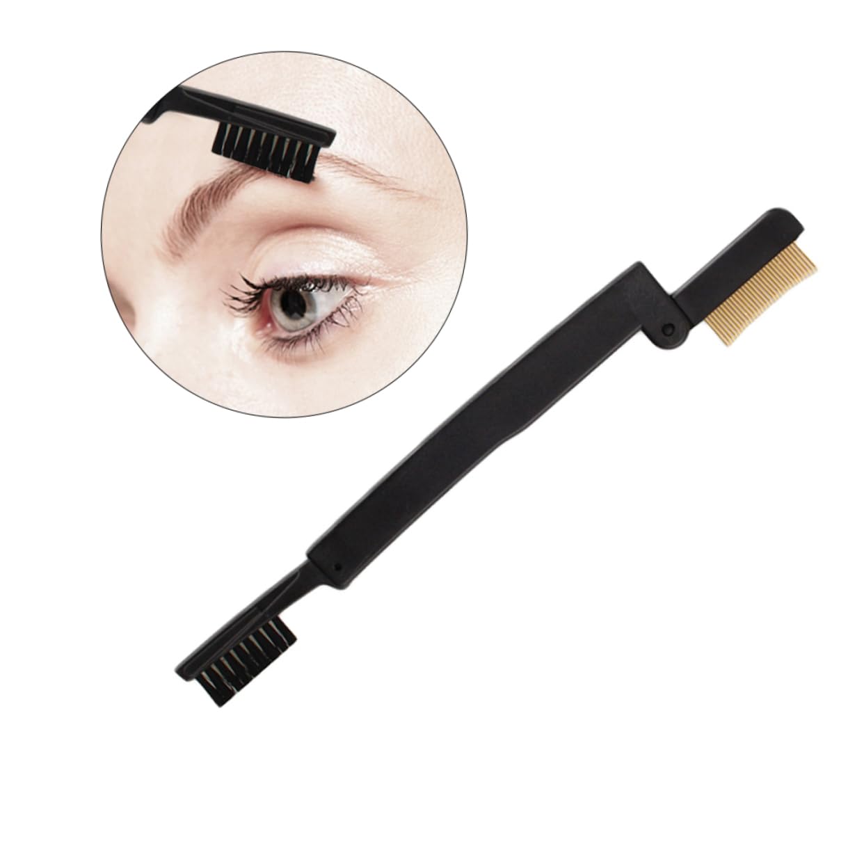 Homoyoyo 2 Pcs Folding Eyebrow Comb Eyelash Brush Double-ended Makeup Brush Women's Eyebrow Comb Lady's Beauty Tool Travel Size