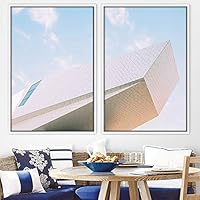 2 Piece Framed Canvas Wall Art Solid Structures Canvas Prints Home Artwork Decoration for Living Room,Bedroom - 16