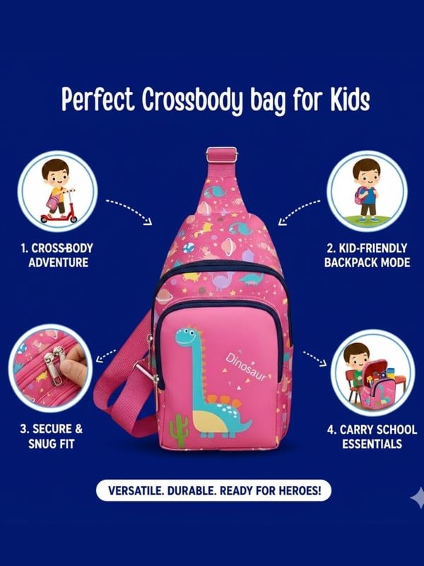 Image of Kizzi Print Colourful Cross body Bags for Boys and Girls Kids School, Picnic, Return Gifts