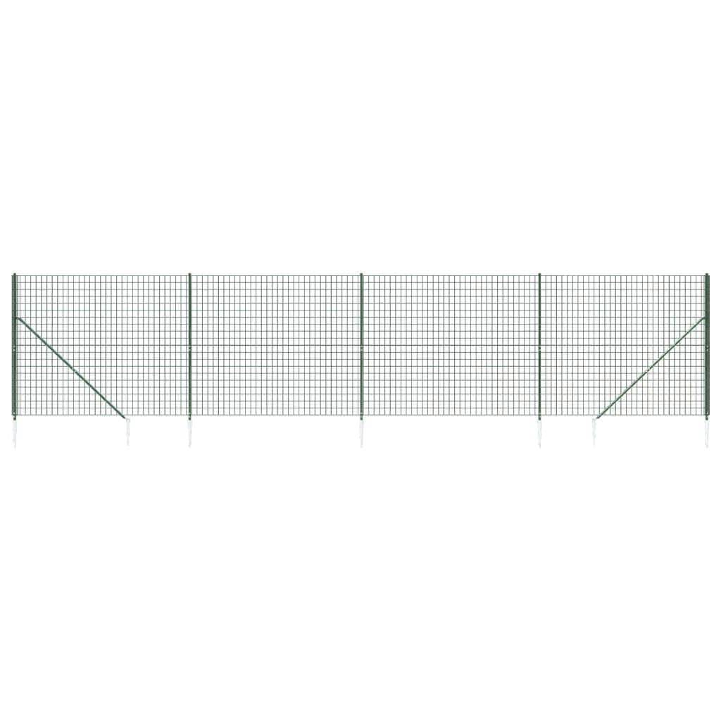 Ogrodzenie z siatki drucianej, zielone, 1,4 x 10 m, powlekana PCW, stal ocynkowana, z tulejami osadczymi, do ogrodu, kurczaka i drobiu, trwała kratka