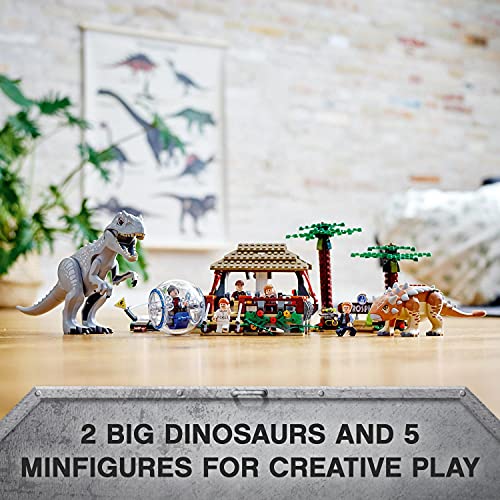 Jurassic World Indominus Rex Contro Ankylosaurus, Set Dinosauri Giocattolo da Costruire con Girosfera, per Bambini di 8+ Anni, 75941 - Lego - Immagine 10